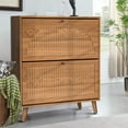 thumbnail image 5 of Entryway Shoe Cabinet with 2 Flip Drawers, Narrow Wooden Shoe Cabinet, Freestanding Hidden Shoe Organizer for Hallway, 5 of 9