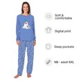 thumbnail image 2 of Snowman Soccer Matching Family Christmas Pajamas With Dog, Blue Soccer Holiday PJs, Plus Sizes, With Pockets, 2 of 7