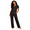 Black, variant on Womens Pajama Sets - 2 Piece Collared Sleep Shirt & Pajamas for Women Sleepwear Set