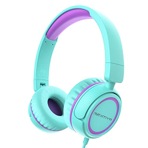IMYB V1 - Auriculares para niños, estéreo con cable, plegables, sin enredos, ajustables de 0.138 in, para niños, para la escuela, niños pequeños, adolescentes, niños, niñas, iPad, tableta, Kindle, tel