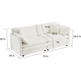 thumbnail image 2 of 2 PCS Oversized Living Room Sofa Sets Include Two Spacious Loveseats for 4-6 Persons, Modern Deep Seat Modular Cushions Sofa&Couch w/8 Pillows for Home,Apartment,Office, 76.7", White/2PCS, 2 of 8