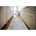 thumbnail image 2 of Ottomanson Diagona Traditional Medallion 3x10 Runner Rug, 2'7" x 9'10", Ivory/Gray, 2 of 7