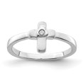 thumbnail image 1 of Sterling Silver Polished CZ Cross Ring Size 4, 1 of 3