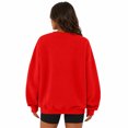 thumbnail image 4 of Women's Oversized Crewneck Sweatshirt with Drop Shoulders and Ribbed Cuffs Solid Color Casual Top, S-2XL, 4 of 6