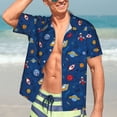 thumbnail image 5 of Lsque Space pattern Hawaiian Shirt for Men, Unisex Summer Beach Casual Short Sleeve Button Down Shirts-Large, 5 of 9