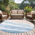 thumbnail image 4 of Ombre Blue Waves Round Area Rug 5Ft Washable Circle Rugs for Living Room Bedroom, Gradient Coastal Beach Sandy Ocean Non-Slip Carpet Floor Mats Indoor Outdoor Carpet Runner Aesthetic Home Decor, 4 of 8