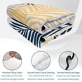 thumbnail image 4 of Quilts Full Size, Blue Yellow Palm Leaves Soft Comforter Bedding Set for Bed, Summer Botanical Tropical Leaf Lightweight Quilted Bedspread with Pillow Cover(2 Pieces) for All Season, 78x90 Inch, 4 of 9