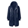 thumbnail image 6 of Women's Plus Size Casual Color Block Sweatshirt Zipper Hoodie Loose Blouse Warm Coat, 6 of 7