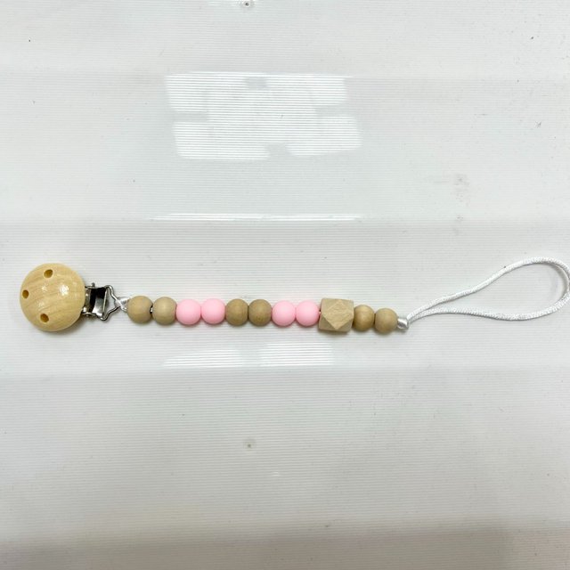 Clip de madera para chupete de bebé, cadena para chupete, juguete para chupete de bebé, cadena anticaída, clip de madera para morder, cadena anticaída