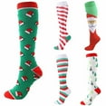 thumbnail image 3 of LWNYDPLSD Christmas Printed Calf Socks Long Tube Knee Socks Knee High Christmas Socks Novelty Xmas Socks Funny Holiday Sock for Women Party Clearance Sale A, 3 of 3