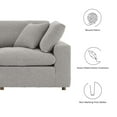 thumbnail image 4 of Modway Commix 4-Seater Upholstered Boucle Fabric Sectional Sofa in Light Gray, 4 of 5