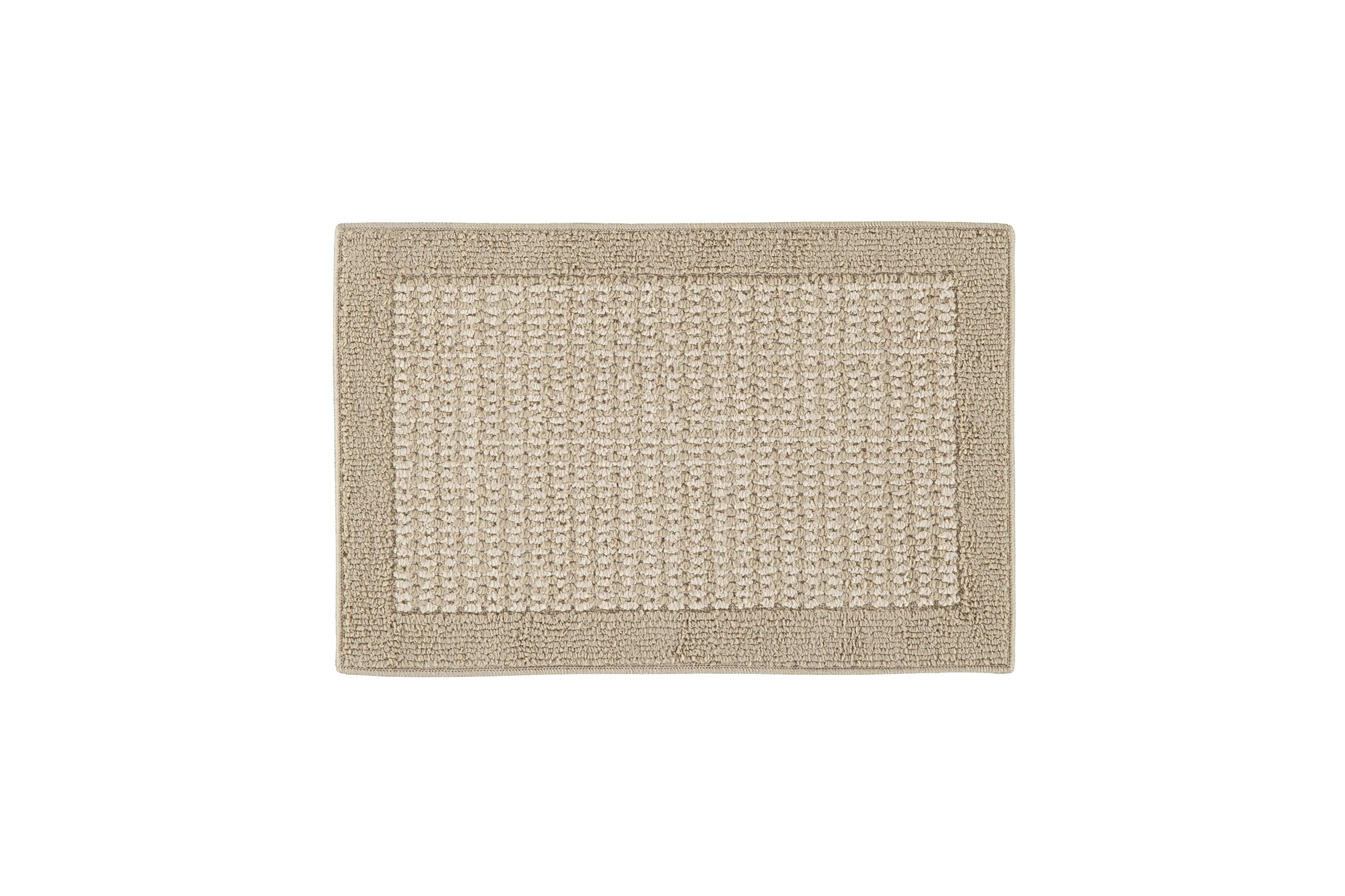 Mainstays Farmhouse Faux Sisal Olefin Beige Border Indoor Area Rug Set, 3 Piece