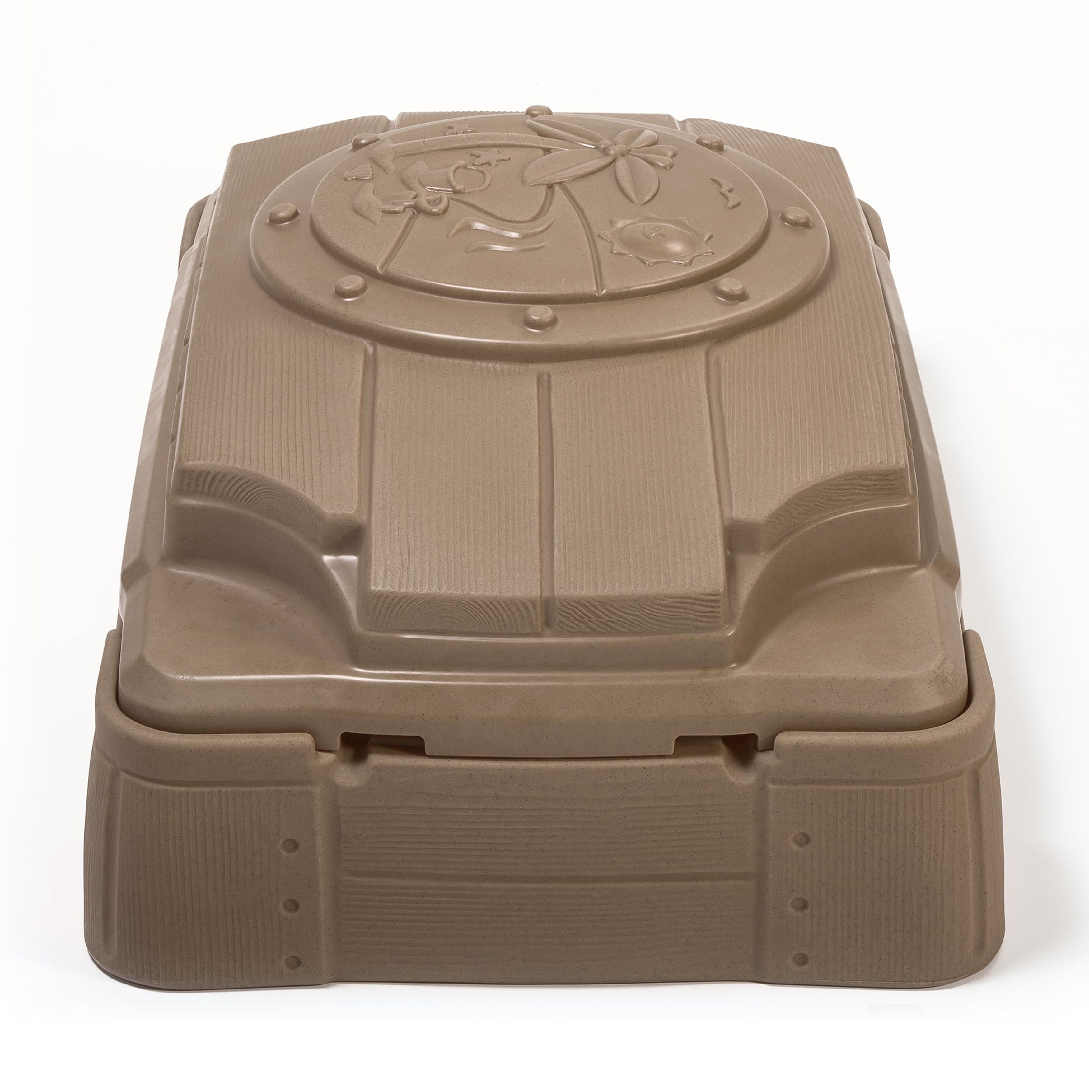 Step2 Play and Store Sandbox Brown Plastic Kids Outdoor Toy Step2 Play and Store Sandbox Brown Plastic Kids Outdoor Toy