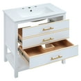 thumbnail image 6 of 30 Inch Bathroom Vanity Cabinet Combo With Open Storge,2 Drawers Modern Solid Wood+MDF Free-standing Vanity For Home Bathroom Decoration, 6 of 9