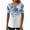 Blue(New2), variant on Pntutb Women Tops Fashion Casual Print Round Neck Loose Short Sleeve T-shirt Blouse Pullover