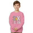 thumbnail image 5 of MAIHAN-Six Seven Print Kids Pullover 67 Sweatshirt Six Seven Long Sleeve Shirts- Unisex Graphic Crewneck Sweatshirt with 6 7 Design, Soft Top for Boys & Girls(Pink,7-8Years), 5 of 6
