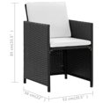 thumbnail image 4 of vidaXL 9 Piece Outdoor Dining Set with Cushions Poly Rattan Black, 4 of 5