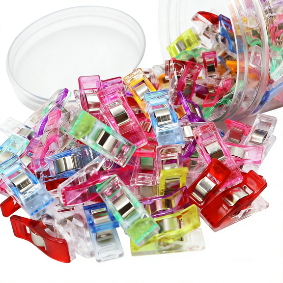 Sewing Clips, 200 Pcs with Plastic Box, Premium Multipurpose Sewing Accessories Sewing Clips Wonder Clips, Sewing Notions for Sewing Quilting Supplies Crafting Tools