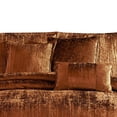 thumbnail image 2 of Jay 7 Piece Queen Comforter Set, Polyester Velvet, Deluxe Texture Copper- Saltoro Sherpi, 2 of 5
