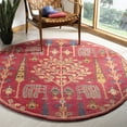 thumbnail image 2 of SAFAVIEH Heritage Kynaston Floral Wool Area Rug, Red/Multi, 8' x 8' Round, 2 of 8