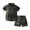 Army Green, variant on Boys Two Piece Sets Leopard Print Short Sleeved Shorts 2 Piece Cardigan Boys Clothing,Army Green,140