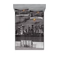 thumbnail image 2 of Ambesonne Black and White Fitted Sheet & Pillow Sham Set, NYC Skyline, Twin, Multicolor, 2 of 3