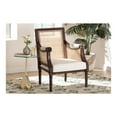 thumbnail image 2 of bali & pari Desmond Beige Fabric and Dark Brown Finished Wood Accent Chair, 2 of 21