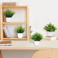 thumbnail image 4 of Artificial Potted Flowers 4pcs Fake Small Plant in Pot Mini Faux Plant Door House Office Tabletop Kitchen Colorful Greenery Decor, 4 of 5