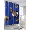 thumbnail image 3 of Fsddascl Blue Grassland Abstract Shower Curtain Set - Standard 72" x 72" Washable Bathtub Curtain with 12 Hooks, Zebra Wildflowers Natural Scenery Waterproof Fabric Stall Shower Curtains for Bathroom, 3 of 6