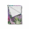 thumbnail image 2 of Flower Soft Flannel Fleece Throw Blanket, Hand Drawn Style Graphic Floral Print Nature Inspiration Vintage Old Bohemian, Cozy Plush for Indoor and Outdoor Use, 70" x 90", White Violet, by Ambesonne, 2 of 6