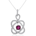 thumbnail image 1 of 14k White Gold Geometric Ruby and Diamond Pendant with 18" Chain, 1 of 3
