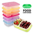 thumbnail image 4 of Boovnll Bento Box, 5Pc/7Pc Food Grade Compartment Lunch Box Plastic Fresh-Keeping Lunch Box with Lid Microwave Heating Lunch Box, Bento Box Adult, Bento Box for Kids, Lunch Box Containers, 4 of 5