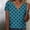 Blue, variant on Dolkfu Blue Womens Summer Tops V-Neck Short Sleeve Polka Dots Stylish Casual T-Shirts Women'S Summer Tops