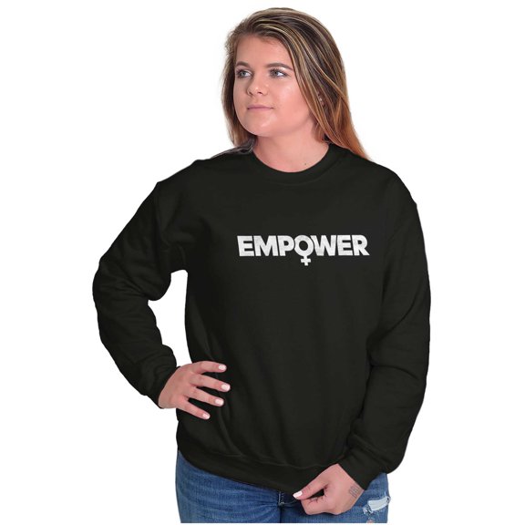 Female Girl Power Empowering Women Women Plus Size Crewneck Sweatshirt Brisco Brands 2X
