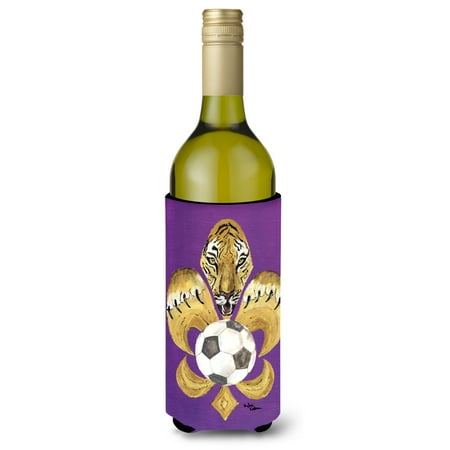 

Caroline s Treasures 8477LITERK Tiger Fleur de lis Soccer Wine Bottle Hugger Wine Bottle multicolor