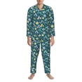 thumbnail image 3 of Kdxio Floral Men’s Pajama Set Pajamas For Men 2 Piece PJ Set with Men Pajama Pants and Long Sleeve T-Shirt Lounge Set-Large, 3 of 7