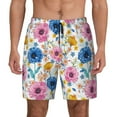 thumbnail image 3 of Uemuo Rose Flowers Pattern Mens Swim Trunks Quick Dry Board Shorts with Mesh Lining, Stretch Beach Shorts Quick Dry No-Chafing Board Shorts-Medium, 3 of 9