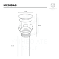 thumbnail image 2 of Contra para Lavabo YMA Home Fabricado en Acero Inoxidable Salida de 1 1/4 con Tapón de Drenaje Desplegable Acabado Satinado Color Plata, 2 of 6