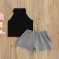thumbnail image 3 of Débardeur Sans Manches à Col Roulé en Tricot pour Bébé Fille Short en Cuir PU, 3 of 6