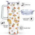 thumbnail image 3 of 40oz Colorful Botanical Mushroom Stainless Steel Flip Straw Tumbler Spill Proof Travel Cup Double Wall Vacuum Insulated Coffee Mug with Top Handle, 3 of 6
