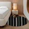 thumbnail image 2 of Round Rugs 3Ft, Black Green White Round Area Rug Washable Indoor Throw Carpet, Boho Vintage Abstract Striped Lines Small Non Slip Circle Rug for Bedroom Living Room Home Decor Aesthetic, 2 of 8
