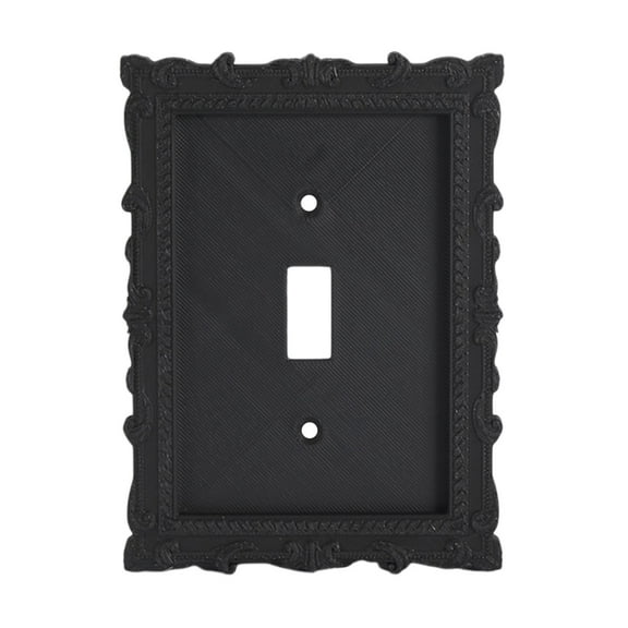 Dualoai Light Switch Cover Plate Black Decorative for Household Bathroom Living Room Style A
