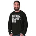 thumbnail image 5 of Worlds Okayest Bro Sibling Brother Men's Long Sleeve Tee T Shirt Brisco Brands S, 5 of 5