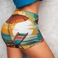 thumbnail image 2 of KLL Vintage Beach Sunset Pattern Workout Shorts for Women Scrunch Short Gym Yoga Running Sport Active Exercise Fitness Shorts, 2 of 5