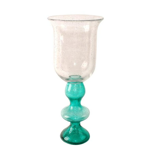 Jeco HD-CH002TU Porte-Bougie en Verre Cyrene 15,75 Po, Turquoise