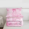 thumbnail image 5 of Erosebridal Cute Coquette Bow Full Size Comforter Sets For Kids,Pink Diamond Letter A Monogram Bedding Sets,Pink Reversible,3-Piece, 5 of 7