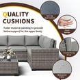 thumbnail image 3 of Omniberg 7 Pieces Outdoor Patio Furniture Sets, All Weather Outdoor Sectional Sofa PE Rattan Wicker Patio Conversation Set with Washable Cushions and Glass Coffee Table, Gray/Gray, 3 of 8