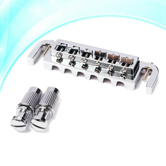 BESTOYARD Wraparound Guitar Bridge Saddle Tailpiece with Studs for Guitar