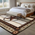 thumbnail image 4 of 5'x8' Area Rugs, Texas Star Farm Indoor Outdoor Area Rug for Living Room Bedroom, Vintage Country Star Brown Wood Grain Washable Bathroom Rugs Kitchen Floor Carpet Mats Home Decor Aesthetic, 4 of 8