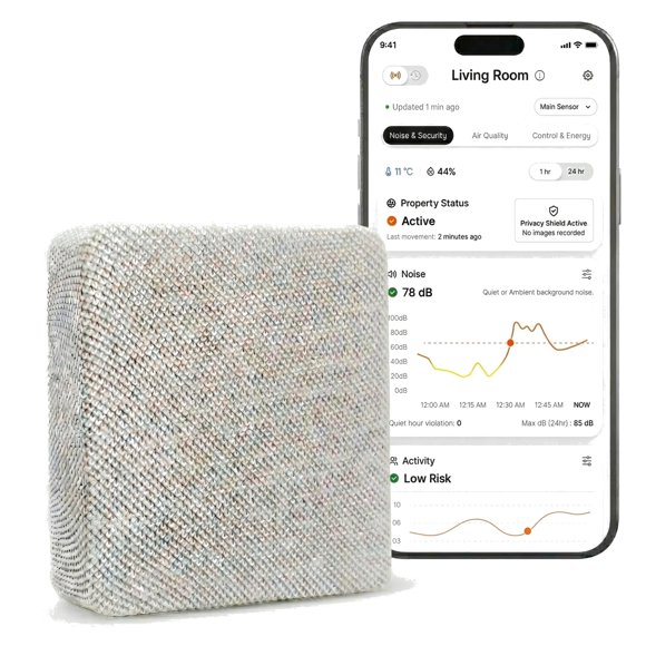 Dispositivo de monitoreo de ruido Layla Eco con sensor de movimiento por radar